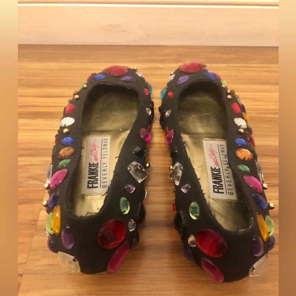 Vintage Beverly Feldman Frankie and Baby Jeweled Shoes 80s Retro size 6.5 - Picture 8 of 12
